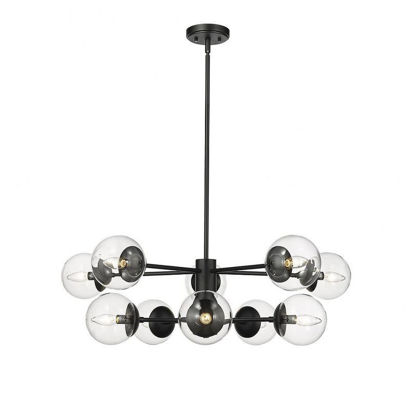 Avell Matte Black 10-Light Mid-Century Modern Chandelier