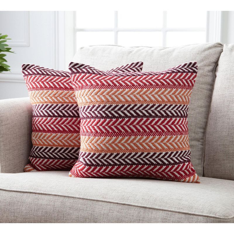 Chanasya 20" Red and Orange Cotton Arrow Pattern Pillow Covers