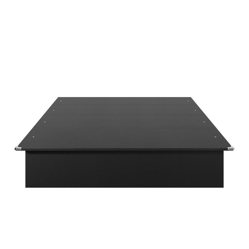 Black Full Platform Bed with Wood Frame