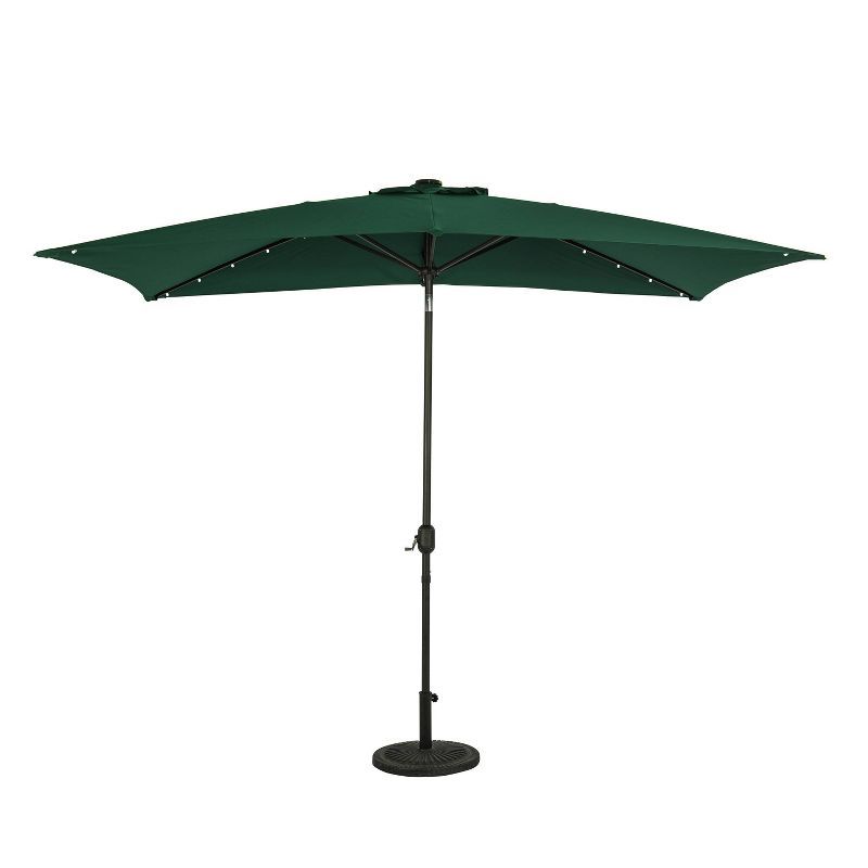 Nassau 10' x 6.5' Green Aluminum Patio Umbrella with LED Lights