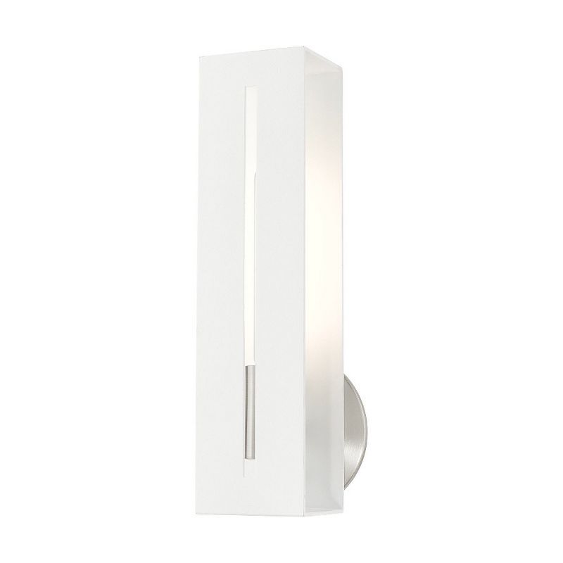 Soma Textured White and Brushed Nickel 14" Vanity Wall Sconce