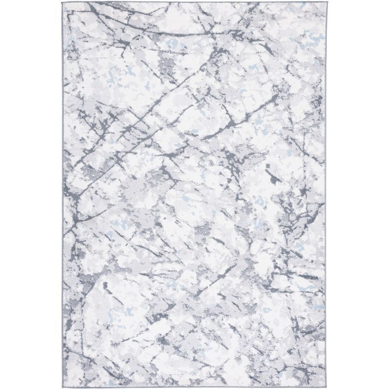 Ivory Abstract Elegance 8' x 10' Hand-Knotted Synthetic Rug