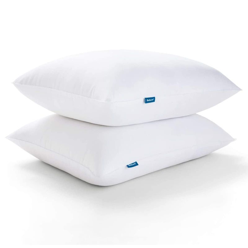 Bedsure King Size White Polyester Soft Supportive Pillows Set of 2