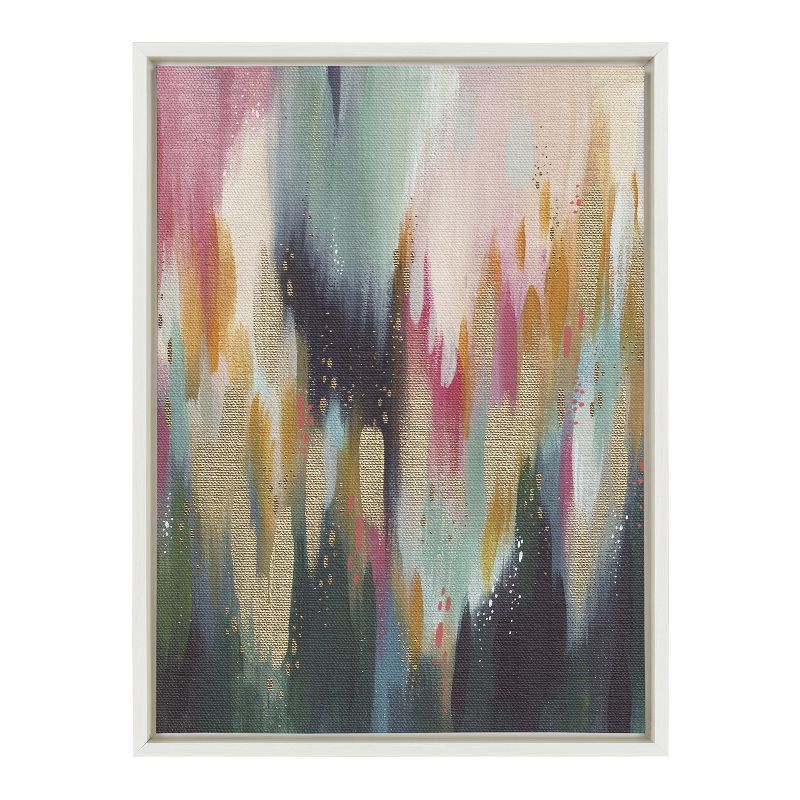 Abstract Multicolor Canvas Print with White Frame, 18x24