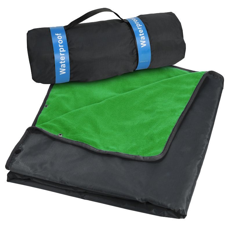 Catalonia Black and Green Waterproof Hooded Outdoor Blanket