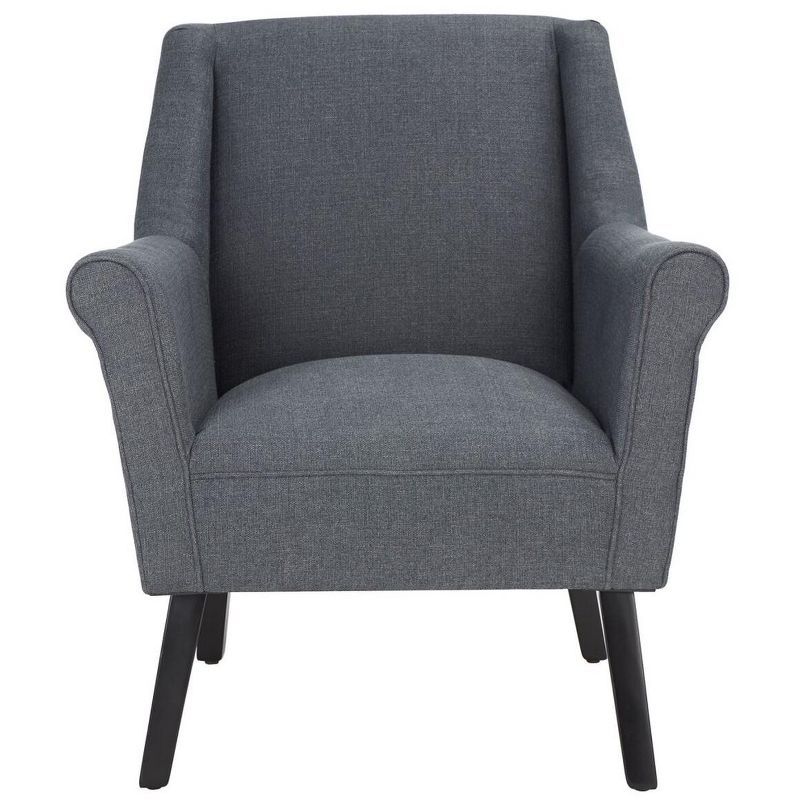 Videl Dark Grey Upholstered Accent Chair with Rolled Arms