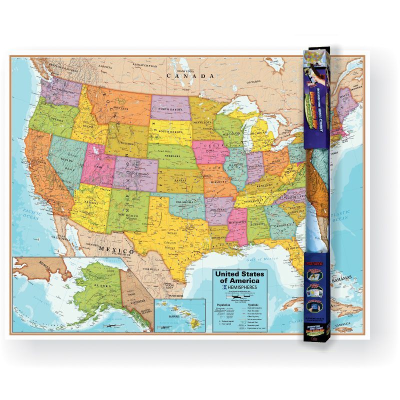 United States Laminated Wall Chart with Interactive App