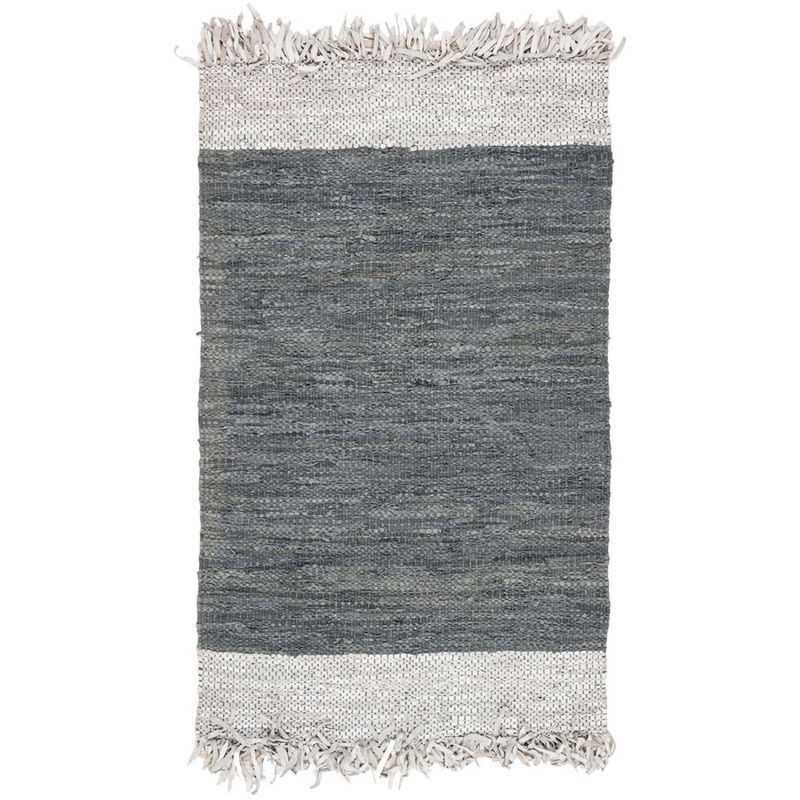 Handmade Light Grey and Dark Grey Cowhide Area Rug