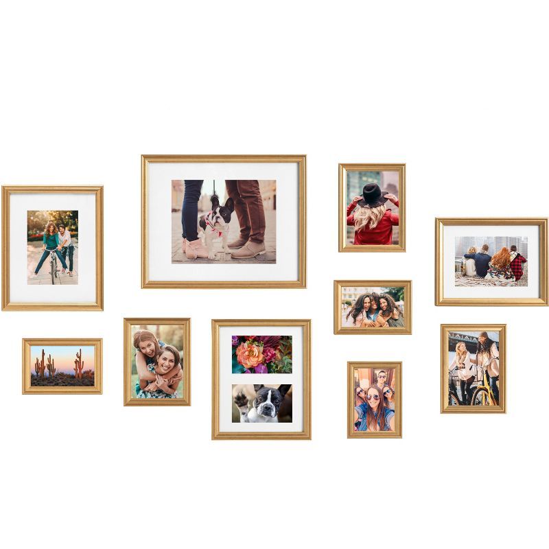 Adlynn Gold Classic Wall Picture Frame Set, 10-Piece