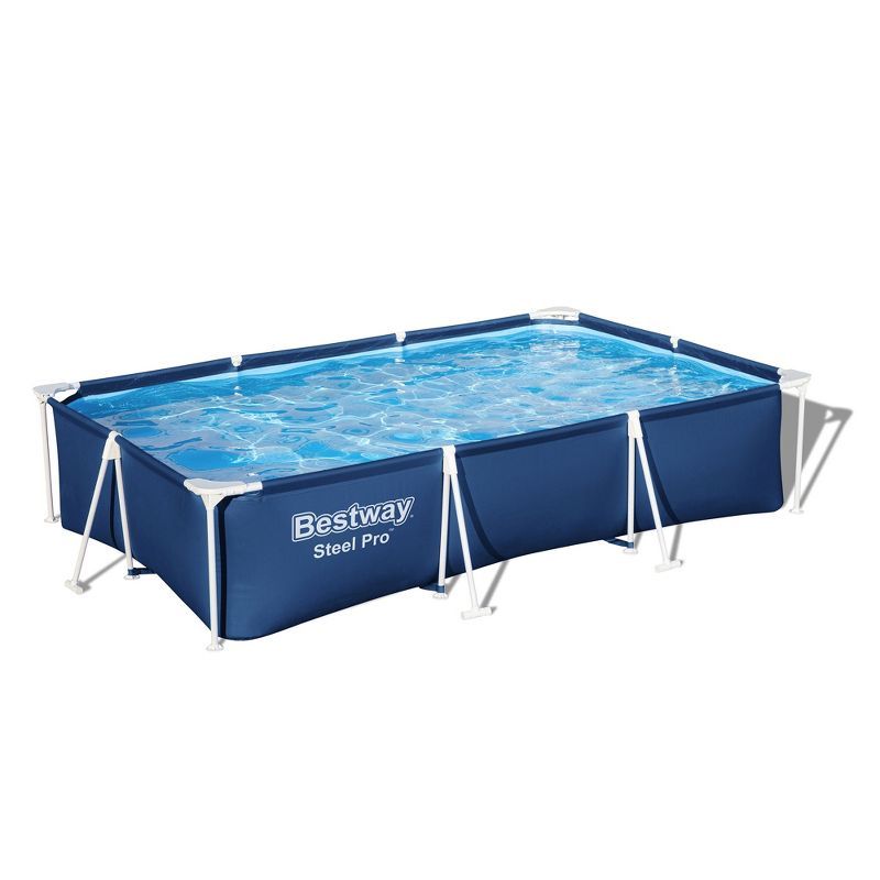 Bestway Steel Pro 9'10" x 6'7" Rectangle Above Ground Pool with DuraPlus Liner