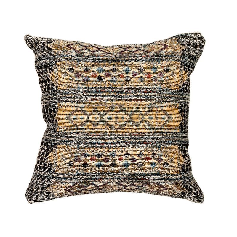 Black Tribal Stripe 18" Square Indoor/Outdoor Pillow