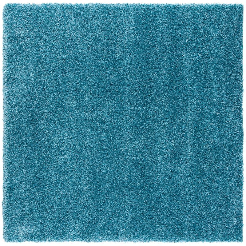 Turquoise Handmade Tufted Square Shag Area Rug