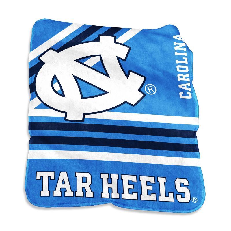 North Carolina Tar Heels Blue and White Raschel Throw Blanket