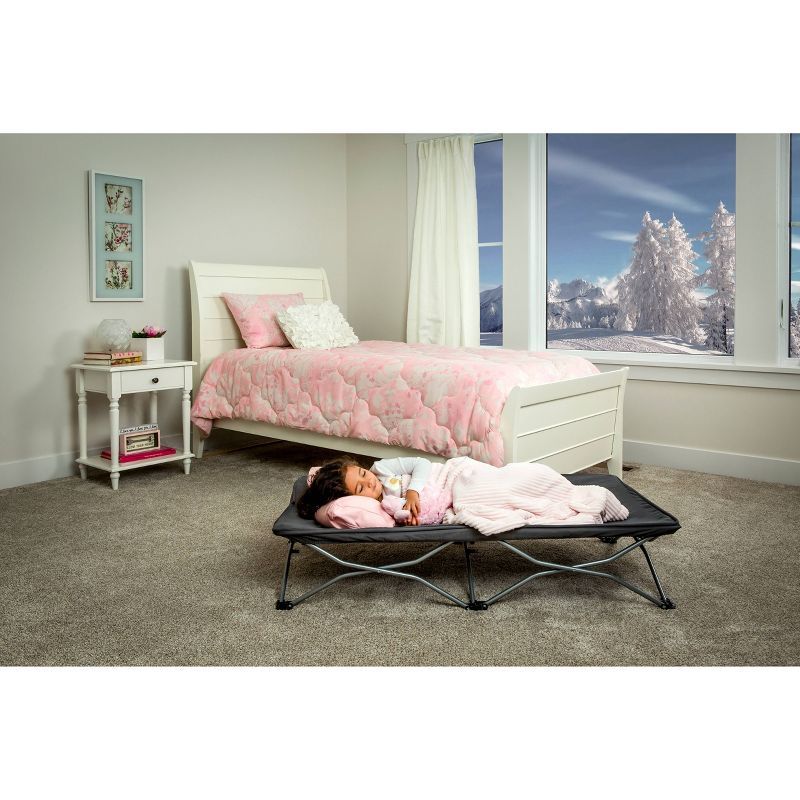 Regalo Gray Portable Toddler Travel Bed with Fitted Sheet