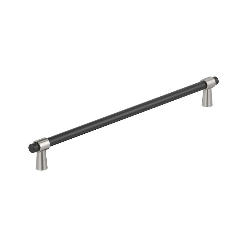 12-5/8" Matte Black and Satin Nickel Modern Bar Pull