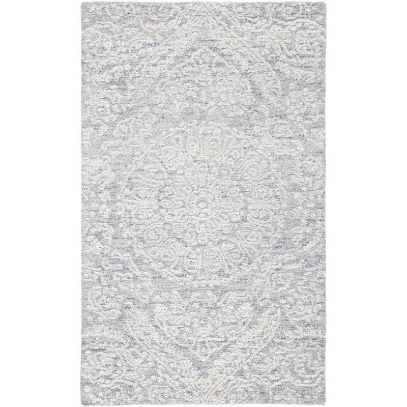 Grey and Ivory Hand-Tufted Wool Area Rug 3' x 5'