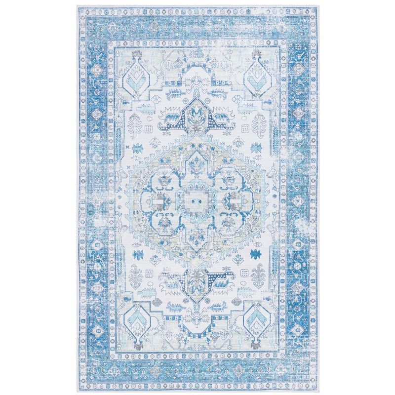 Arizona Blue and Beige 8' x 10' Washable Area Rug