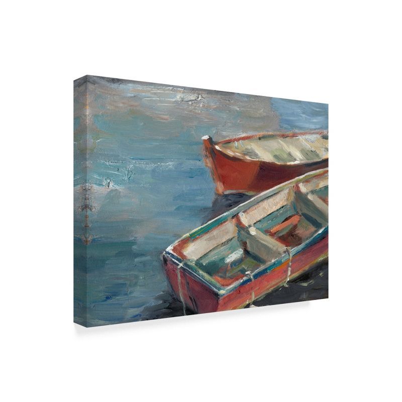 Red and Blue Boats on Lake Canvas Art, 18'' x 24''