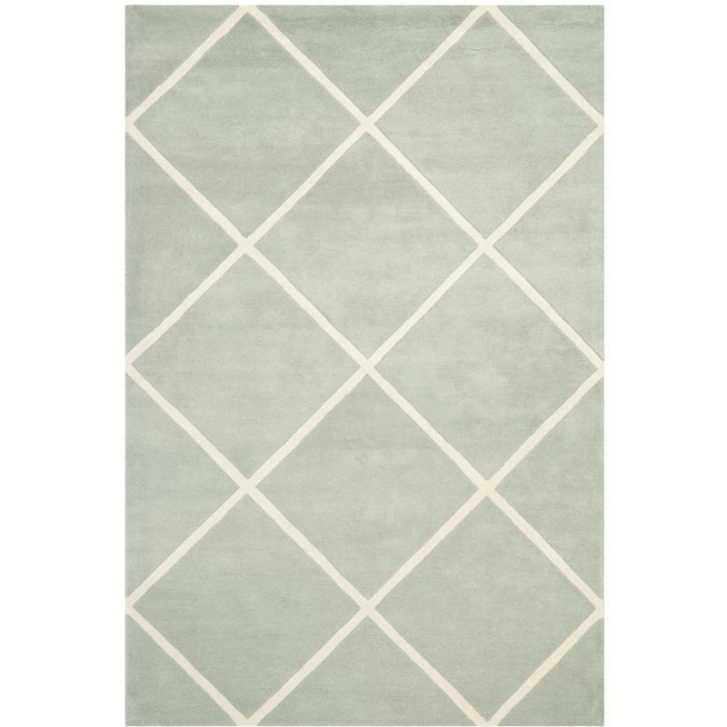 Off-White Hand-Tufted Wool Rectangular 6' x 9' Rug