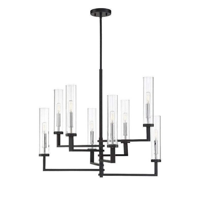 Folsom 8-Light Matte Black and Chrome Adjustable Chandelier