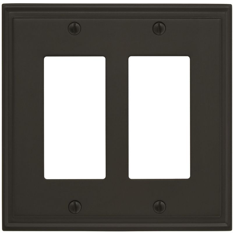 Amerock Black Bronze 2-Rocker Light Switch Wall Plate