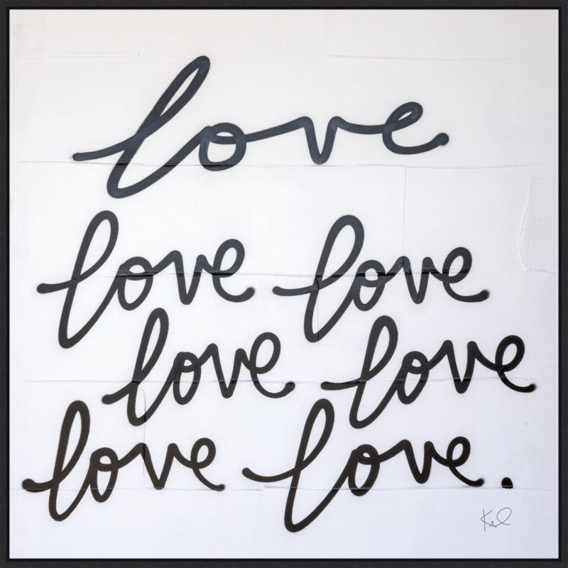 Love Times Seven Black and White Canvas Wall Art