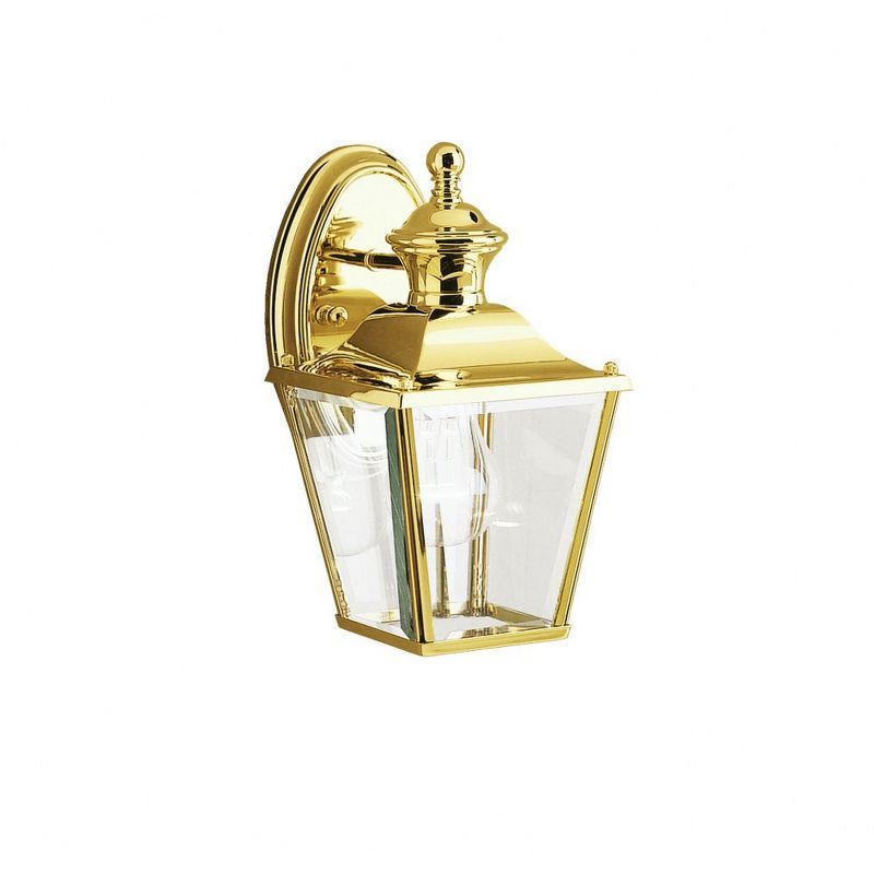 Polished Brass and Clear Glass Wall Lantern