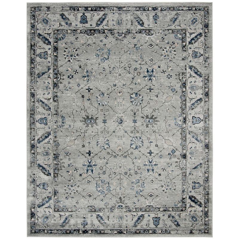 Charleston 9' x 12' Grey and Dark Grey Synthetic Area Rug
