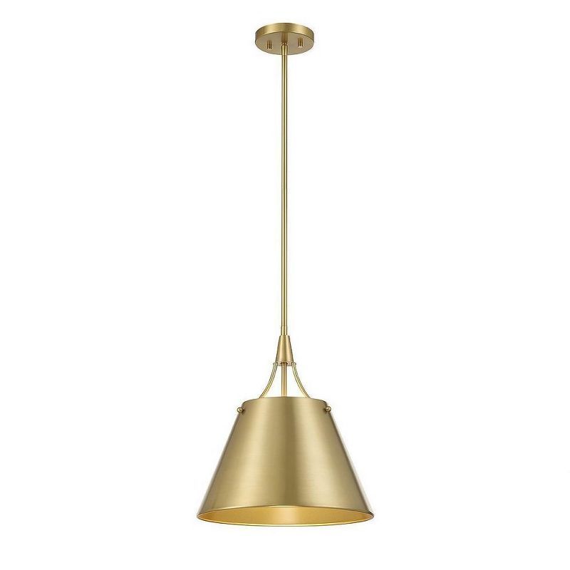 Warm Brass Adjustable Metal Shade Pendant Light