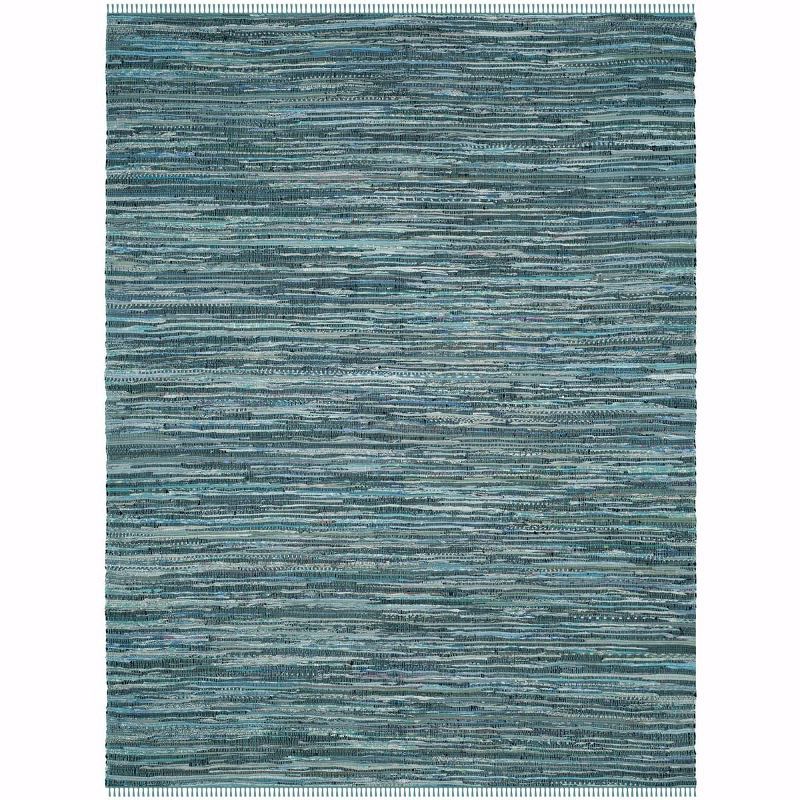 Turquoise & Multi Handwoven Boho Stripe Cotton Rug 10' x 14'