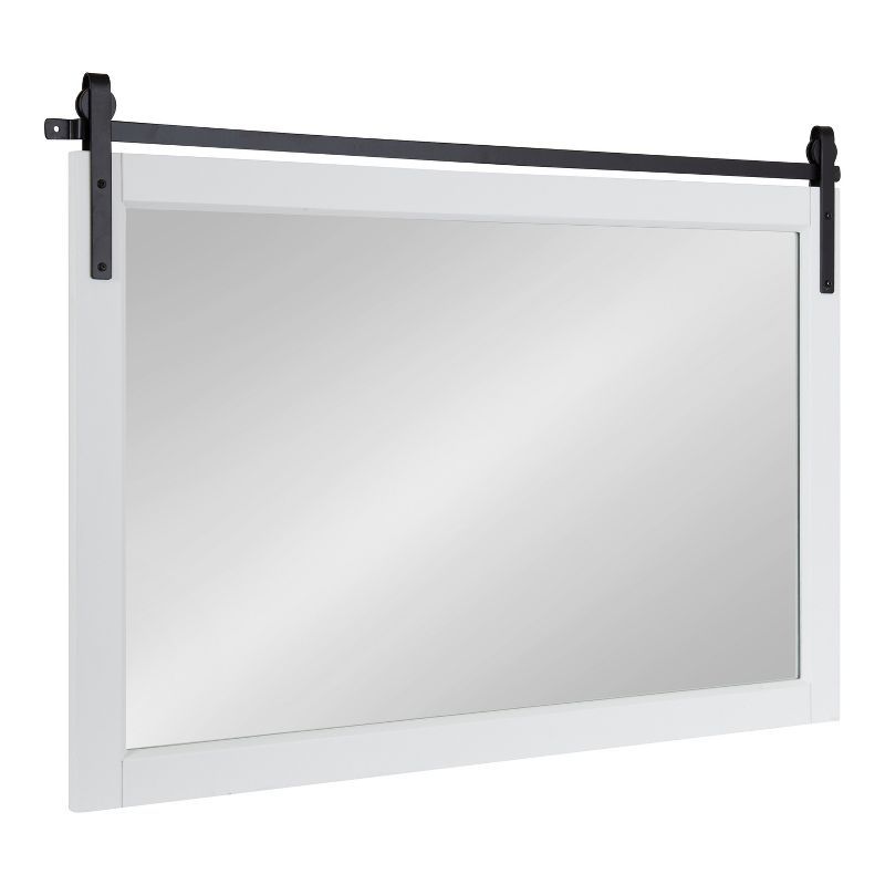 Skylan Modern Farmhouse 38x27 White and Black Wall Mirror