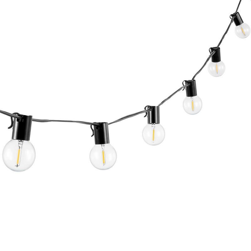 Huron 10-Light Black LED Outdoor String Lights