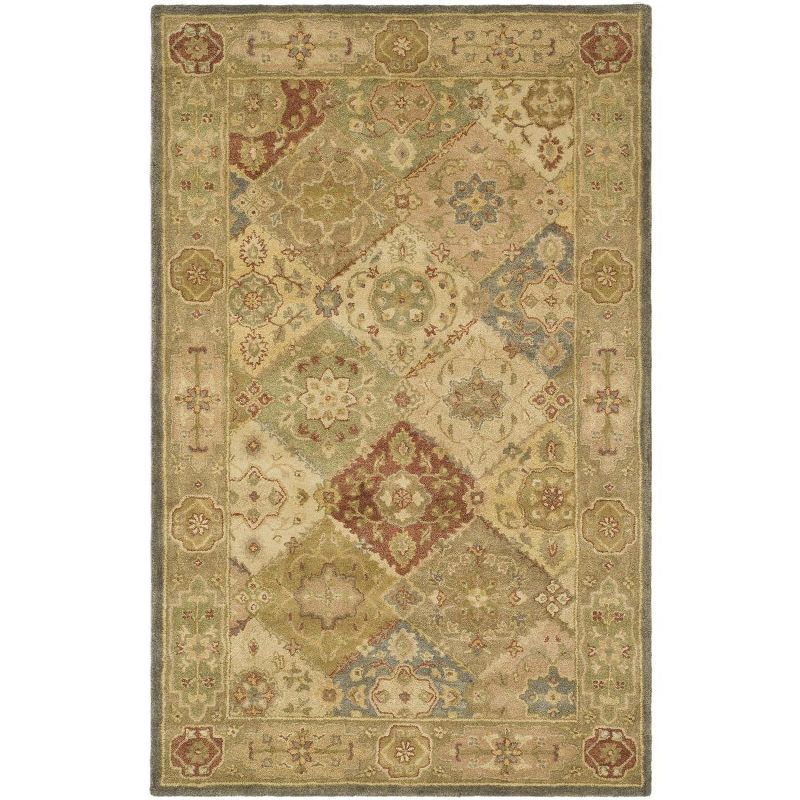 Handmade Multi Beige Wool 2' x 3' Tufted Accent Rug
