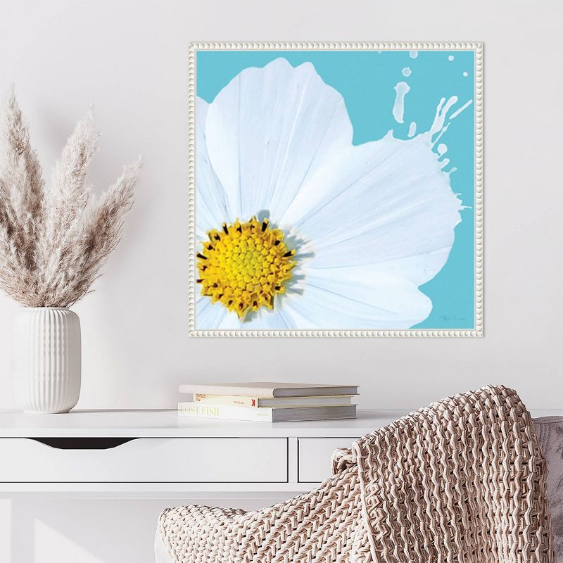 Flower Pop V White and Blue Canvas Wall Art