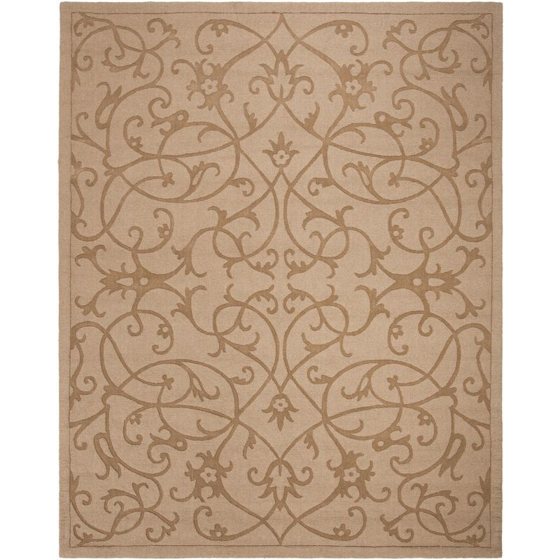 Hand-Tufted Light Brown Wool Rectangular Area Rug