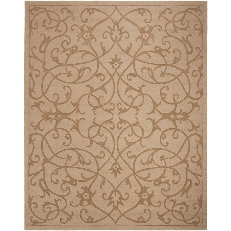 Hand-Tufted Light Brown Wool Rectangular Area Rug