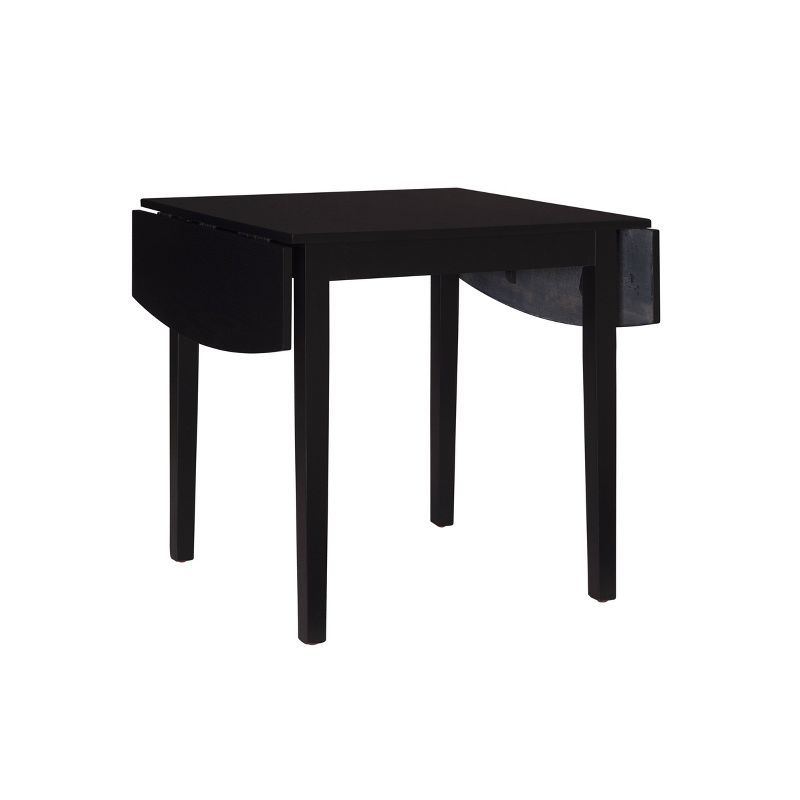 Torino 48" Extendable Solid Rubberwood Square Dining Table in Black