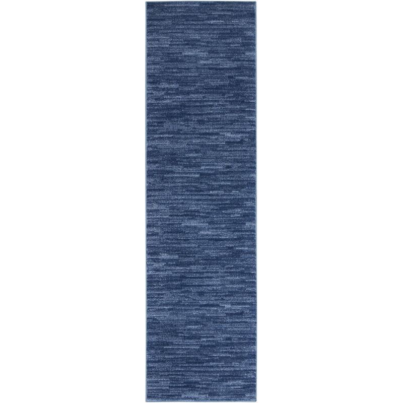 Navy Blue Synthetic Easy Care Runner Rug 2' x 6'