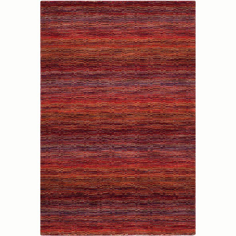 Himalaya Hand-Knotted Red Wool 4' x 6' Area Rug