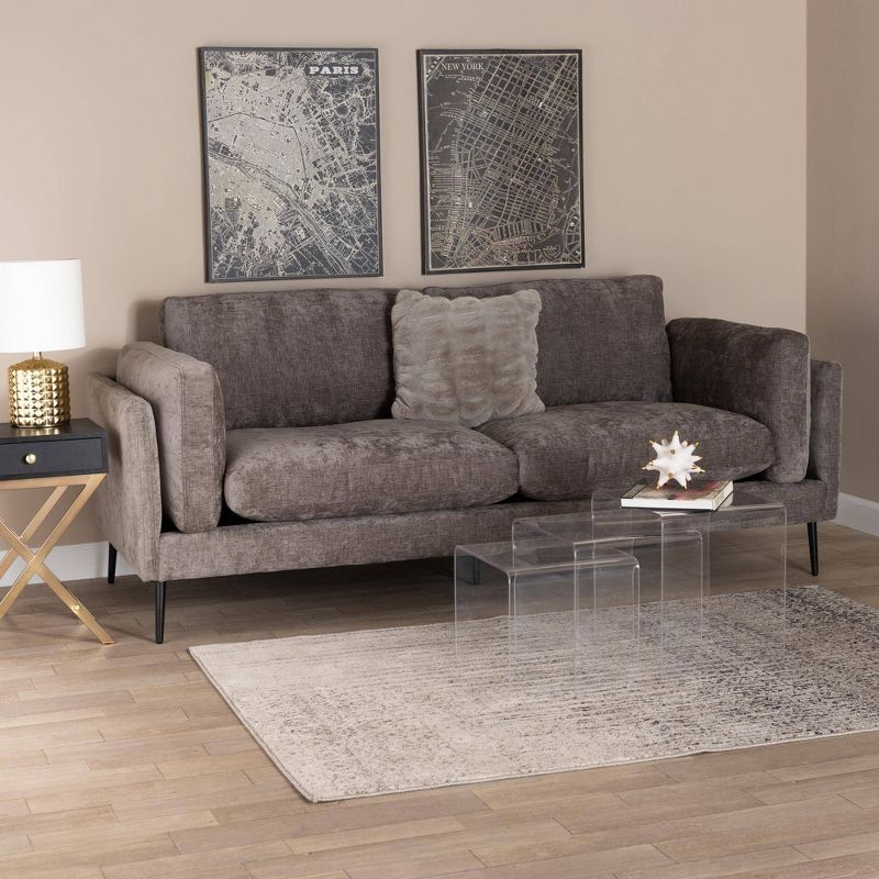 Holton 83'' Gray Fabric Sofa with Eucalyptus Wood Frame