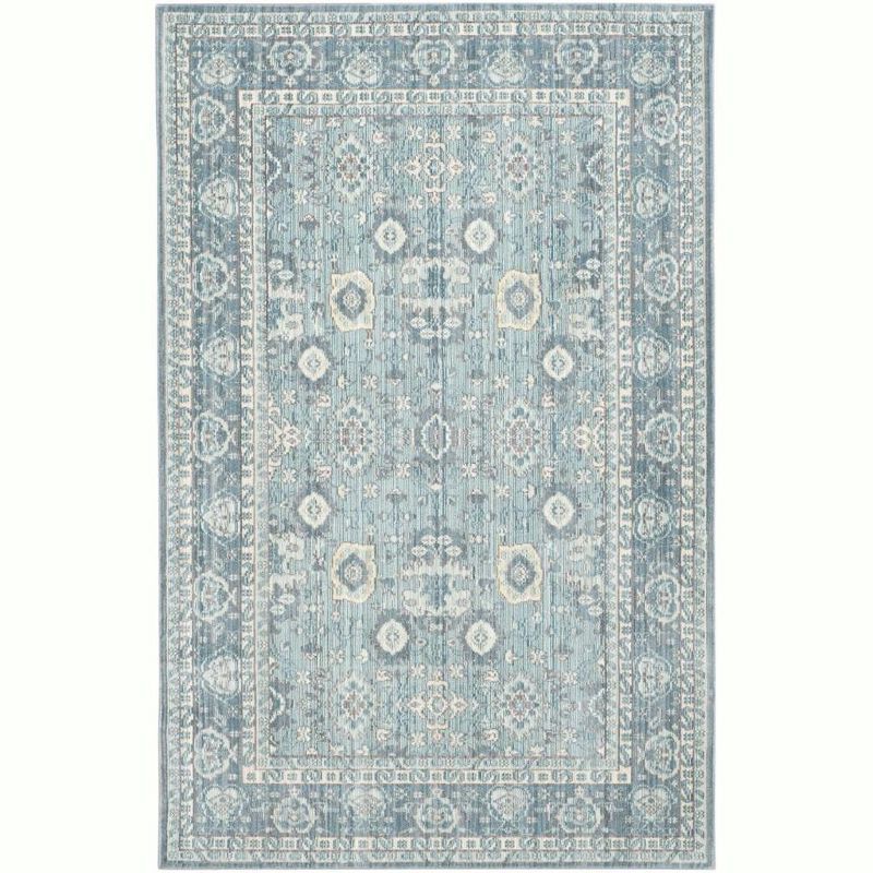 Valencia Blue Hand-Knotted Synthetic 4' x 6' Area Rug