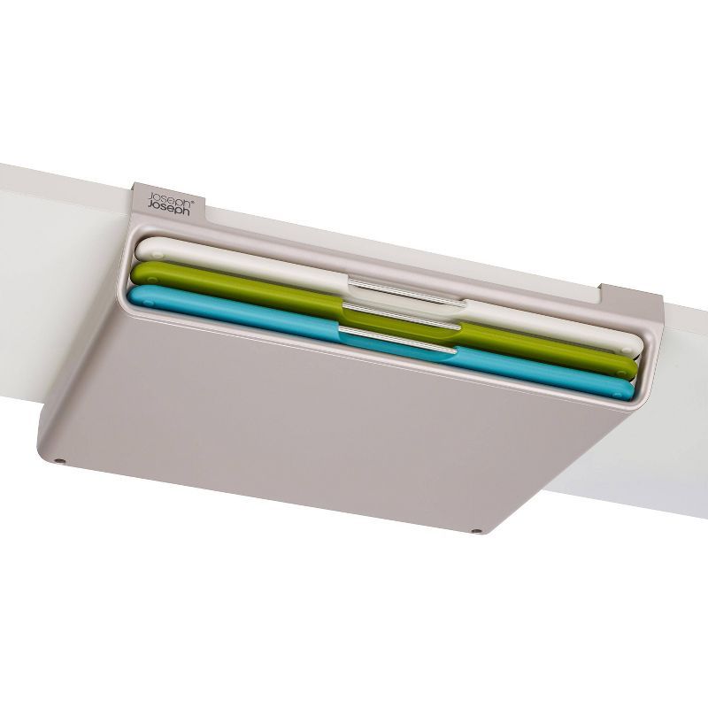 Large Multicolor Plastic Under-Shelf Cutting Board Set