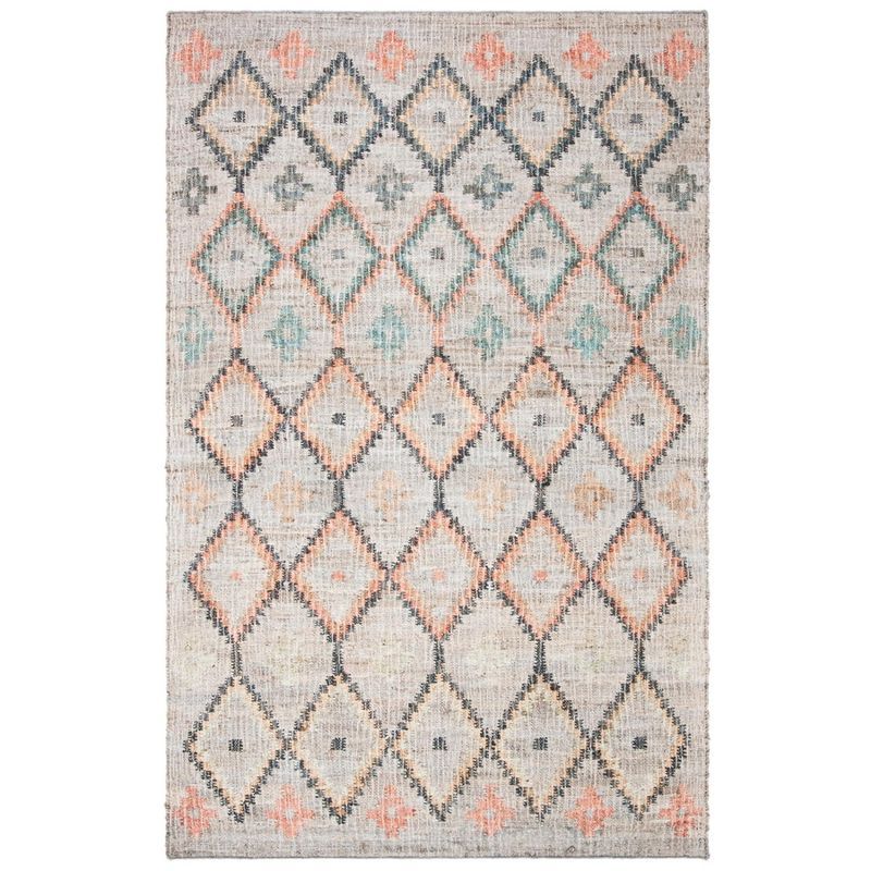 Nomadic Elegance Beige & Gold 4' x 6' Reversible Wool-Cotton Rug