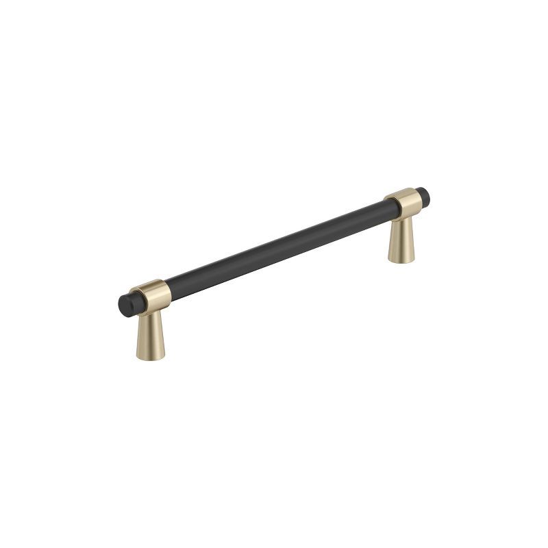 Matte Black and Golden Champagne 6-5/16" Bar Pull