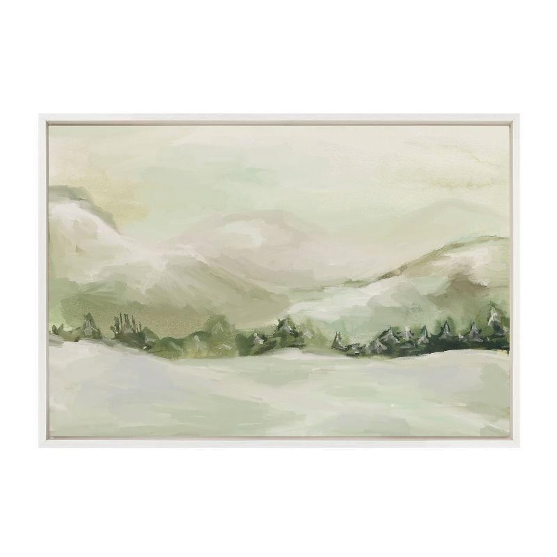 Sylvie Winter Landscape Framed Canvas Wall Art, 23x33, White