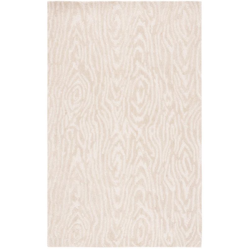 Ivory Hand-Tufted Wool 6' x 9' Contemporary Area Rug