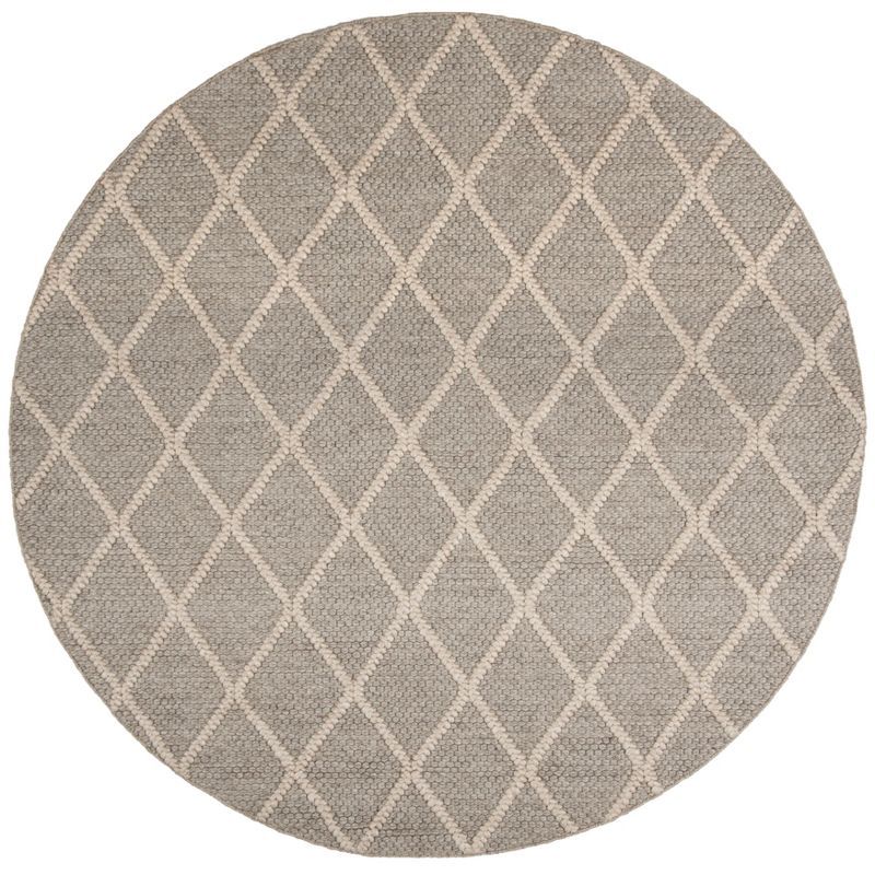 Hand-Tufted Coastal Elegance Gray Round Wool & Silk Blend Rug - 6'