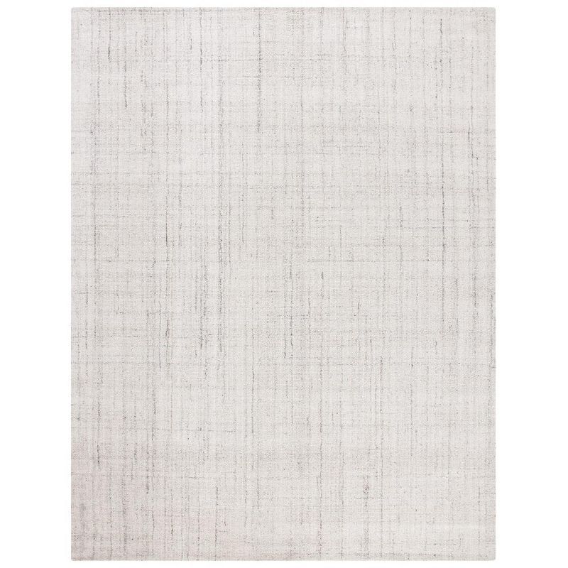 Gray Abstract Tufted Wool and Viscose Area Rug 8' x 10'