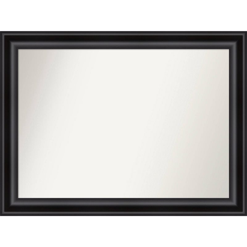 Grand Black Rectangular Non-Beveled Wall Mirror with Polystyrene Frame