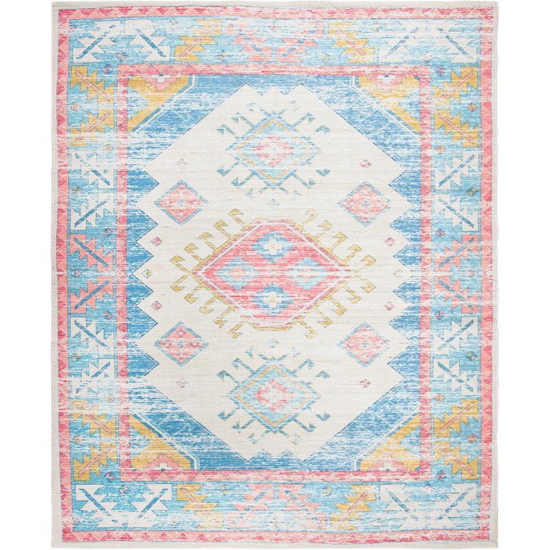 Coastal Breeze Blue Cotton & Synthetic 8' x 10' Reversible Area Rug